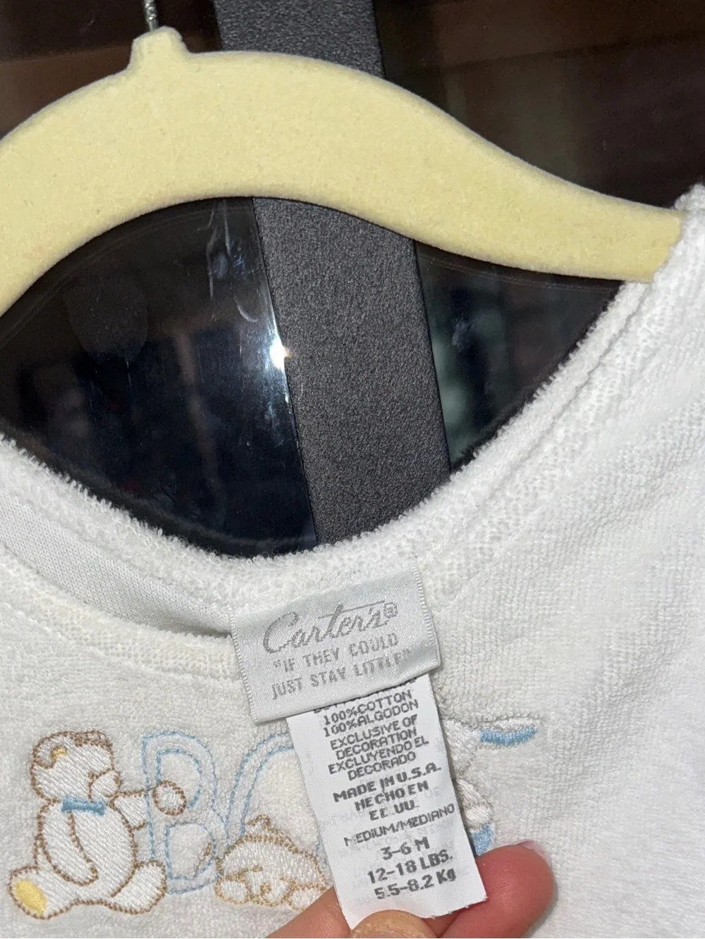 Vintage 90s Carter’s baby boy embroidered bubble romper terry teddy bear onesie